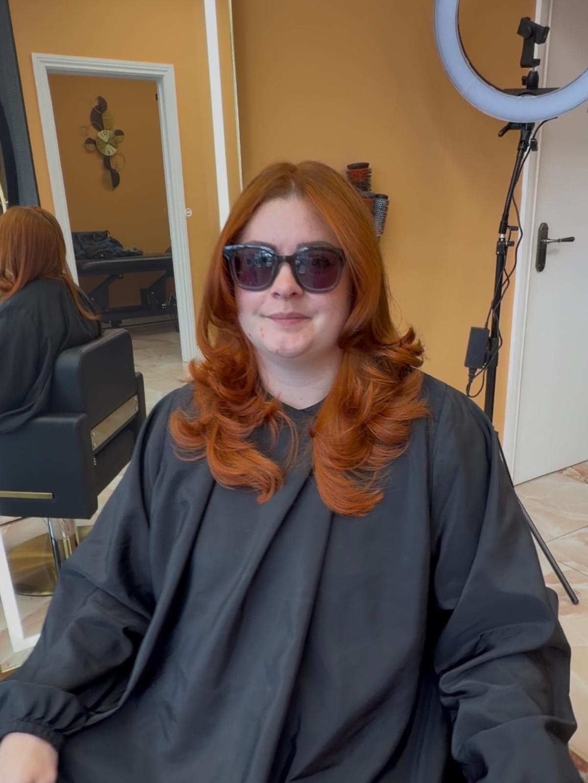 Auburn copper hair colour and styling in Whitley Bay